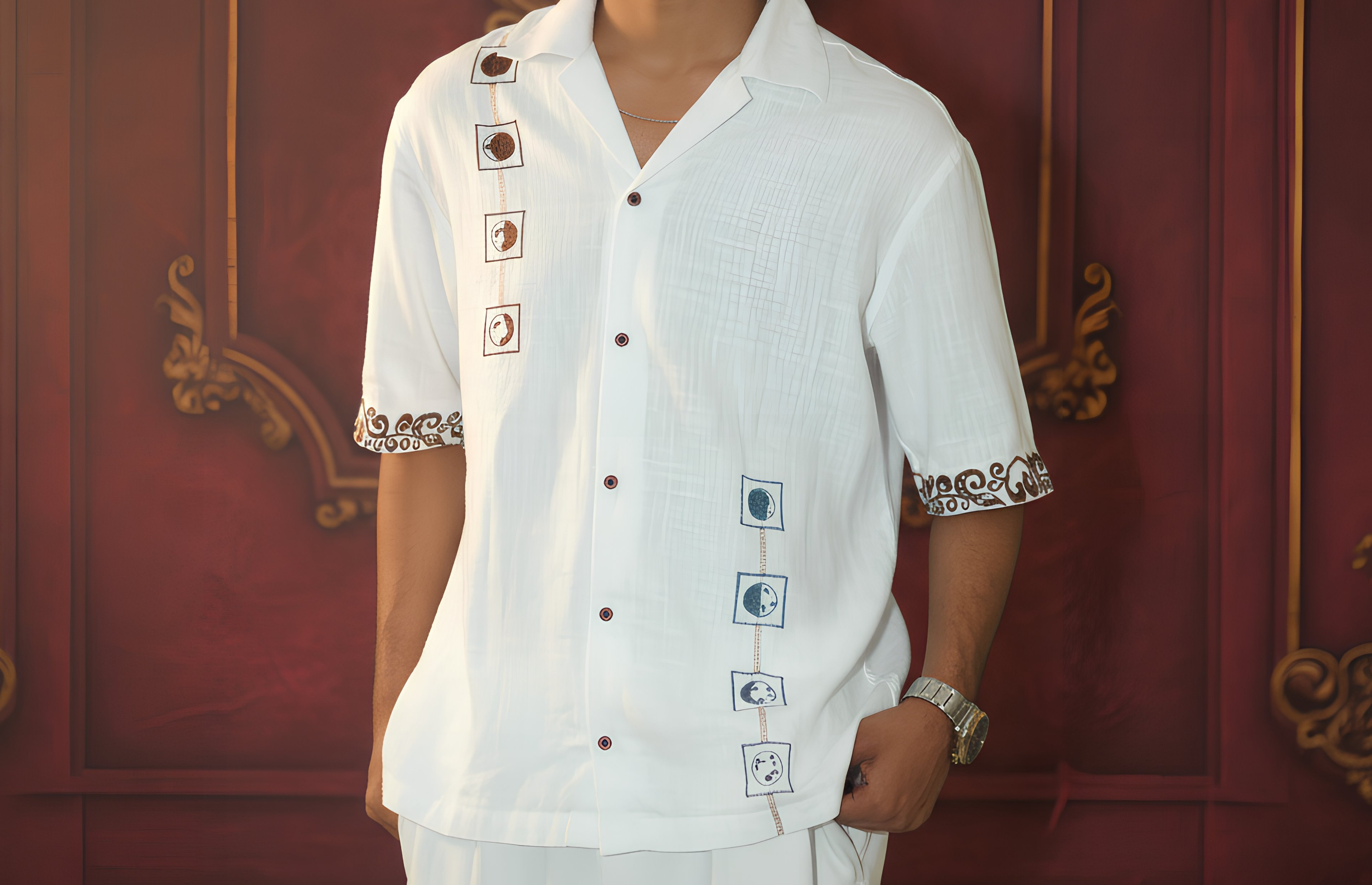 Twin Weave Loose Fit Half Sleeves Shirt