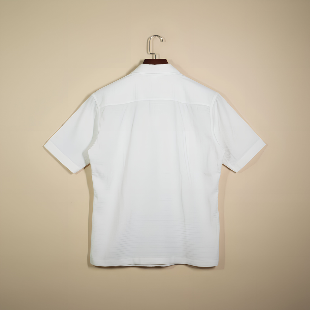 Indo leaf White Half Sleeve Shirt