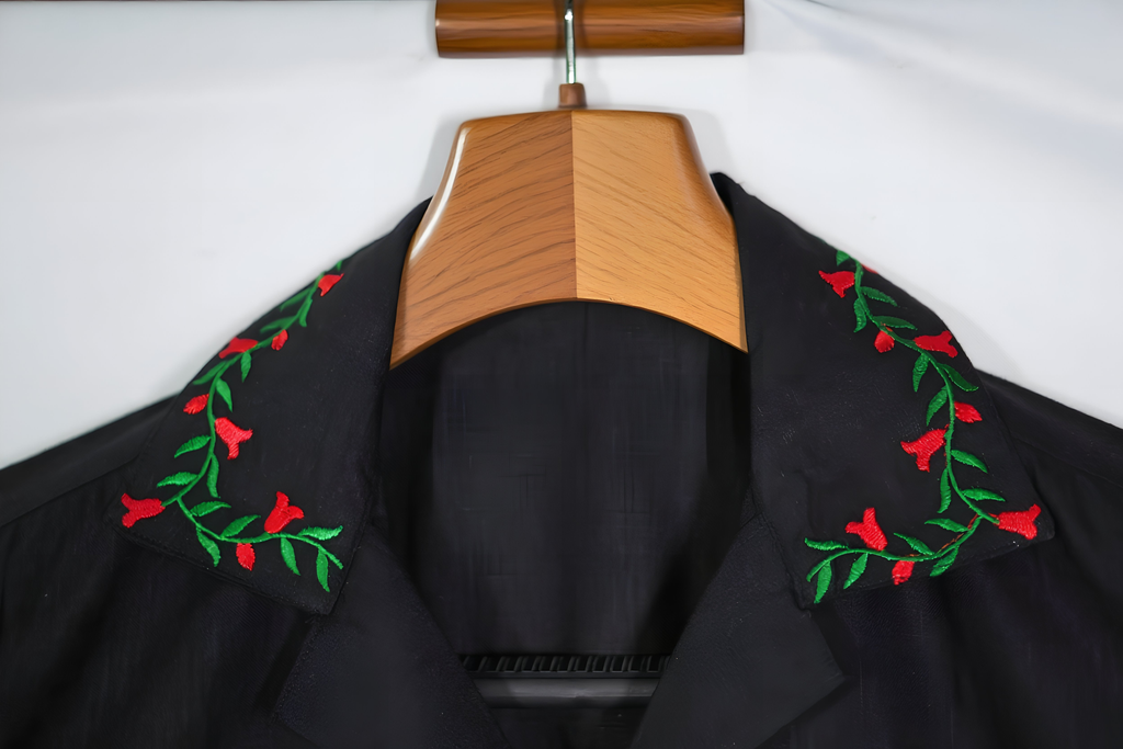 Black Rose Loose Fit Half Sleeve Shirt