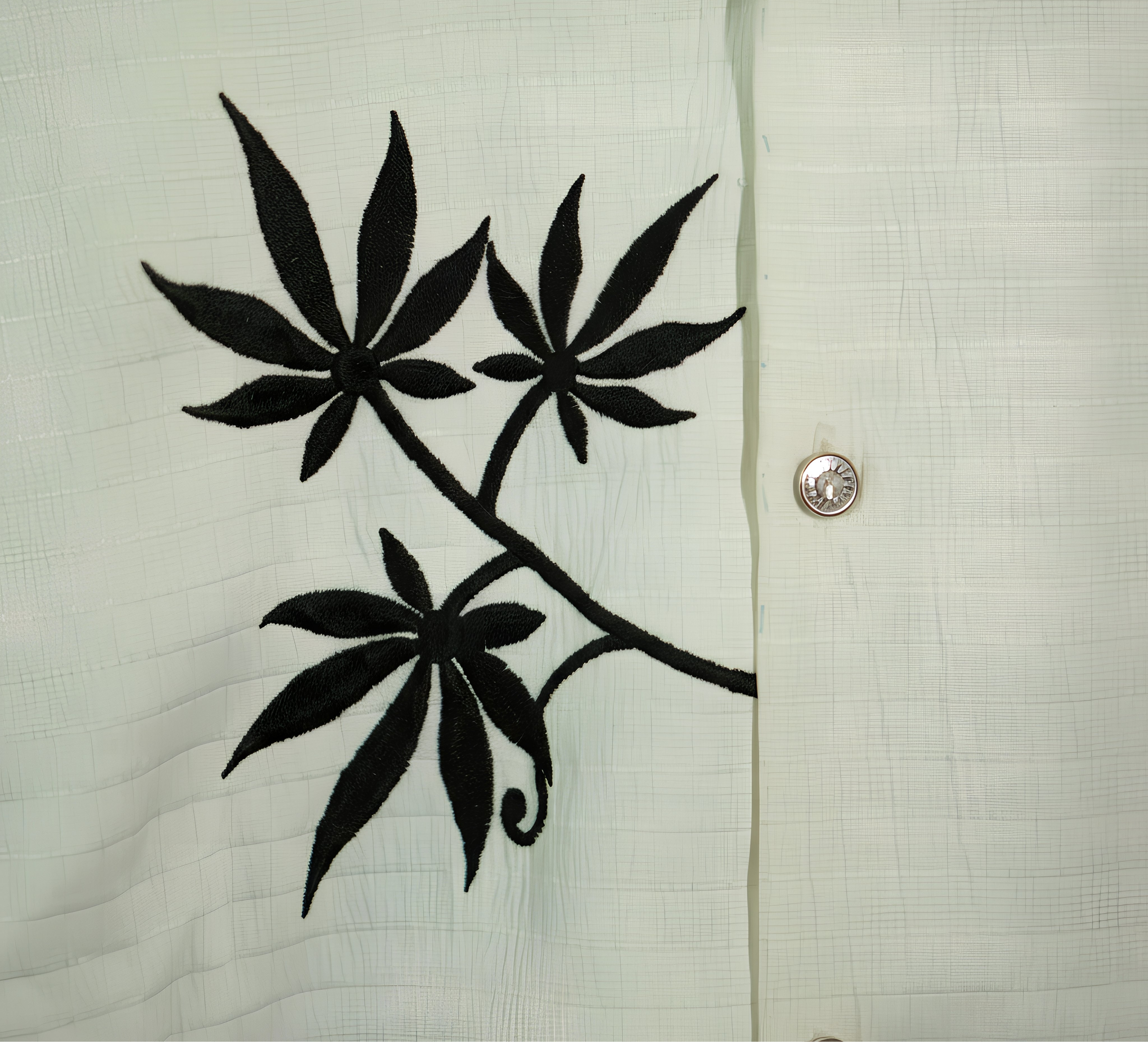 Indo leaf White Half Sleeve Shirt